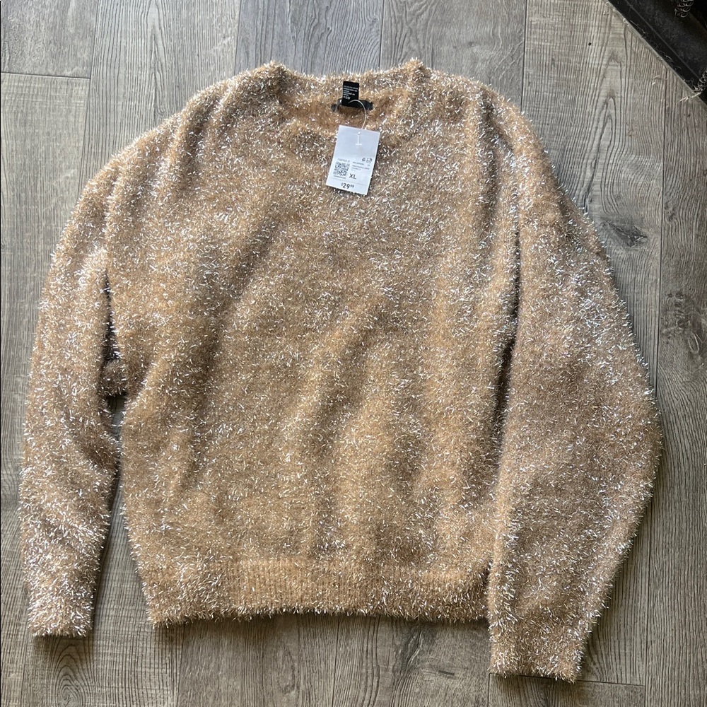 Forever 21 Fuzzy Tan Sweater